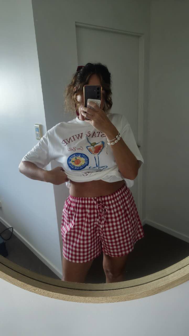 Cherry Pop Gingham Short 100% Cotton