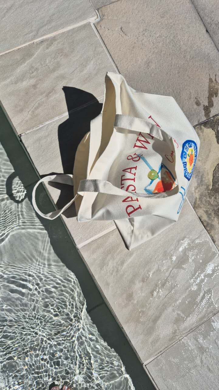 Tote Bag Cute Pasta Club Hand Painted