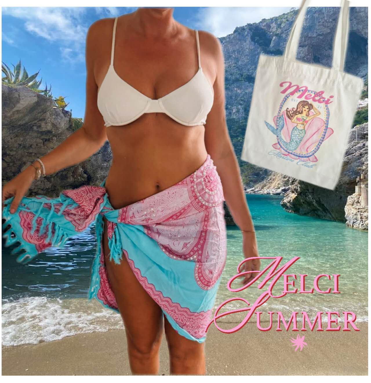 Sarong Sequin Embellished Tassles Pink And Blue