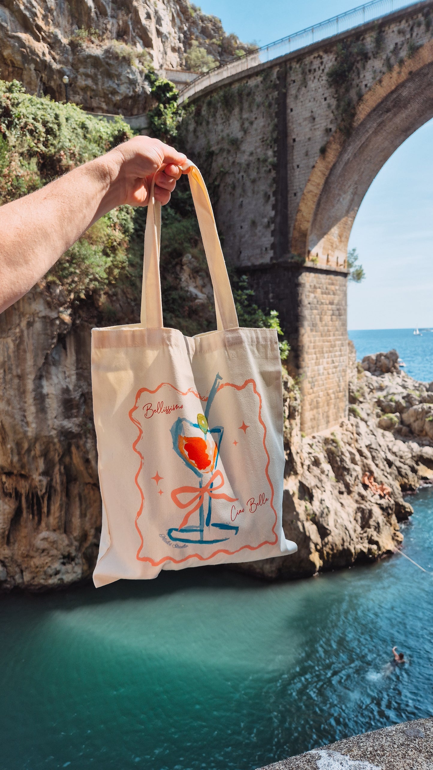 Tote Bag Cute Spritz Handpainted