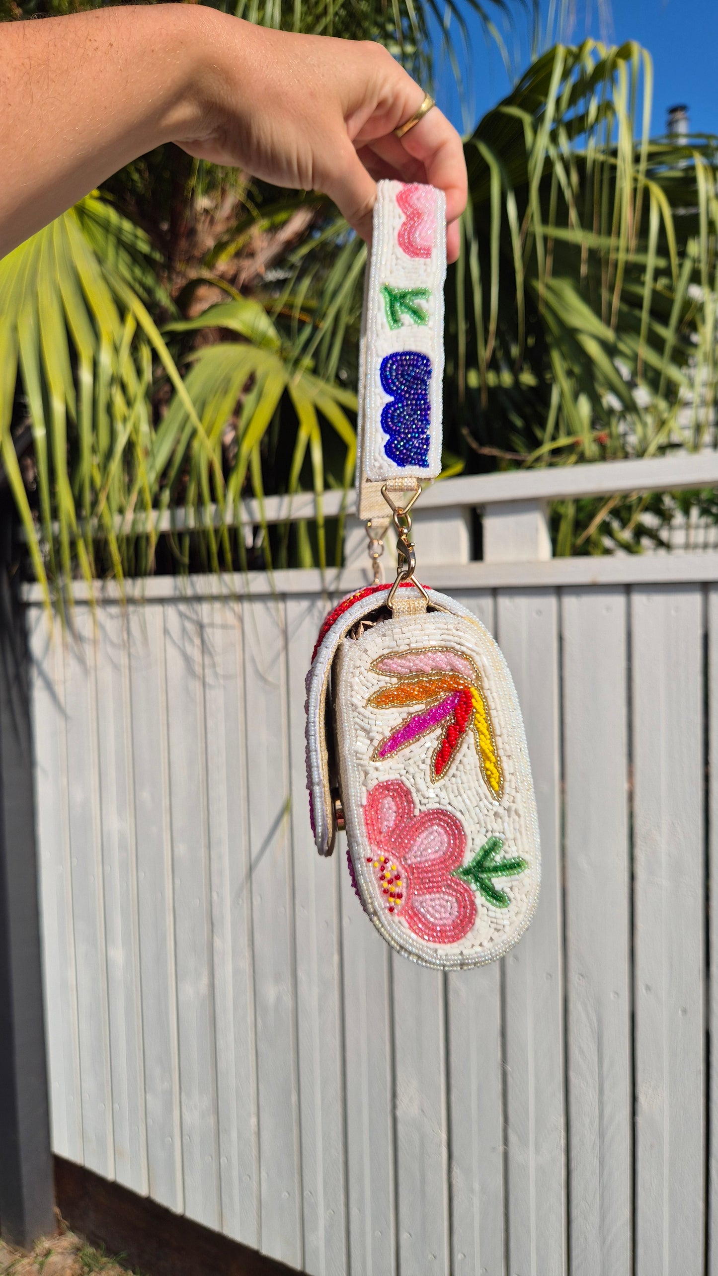 Handbag Beaded Flower Shoulder Bag