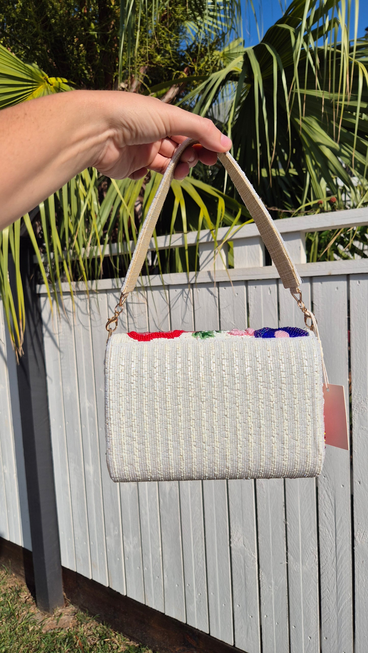 Handbag Beaded Flower Shoulder Bag