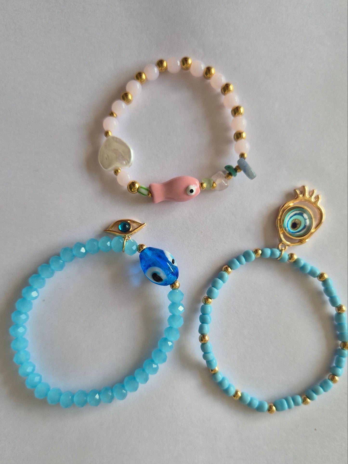 Bracelets Trio Eye Charm 3 Piece Set