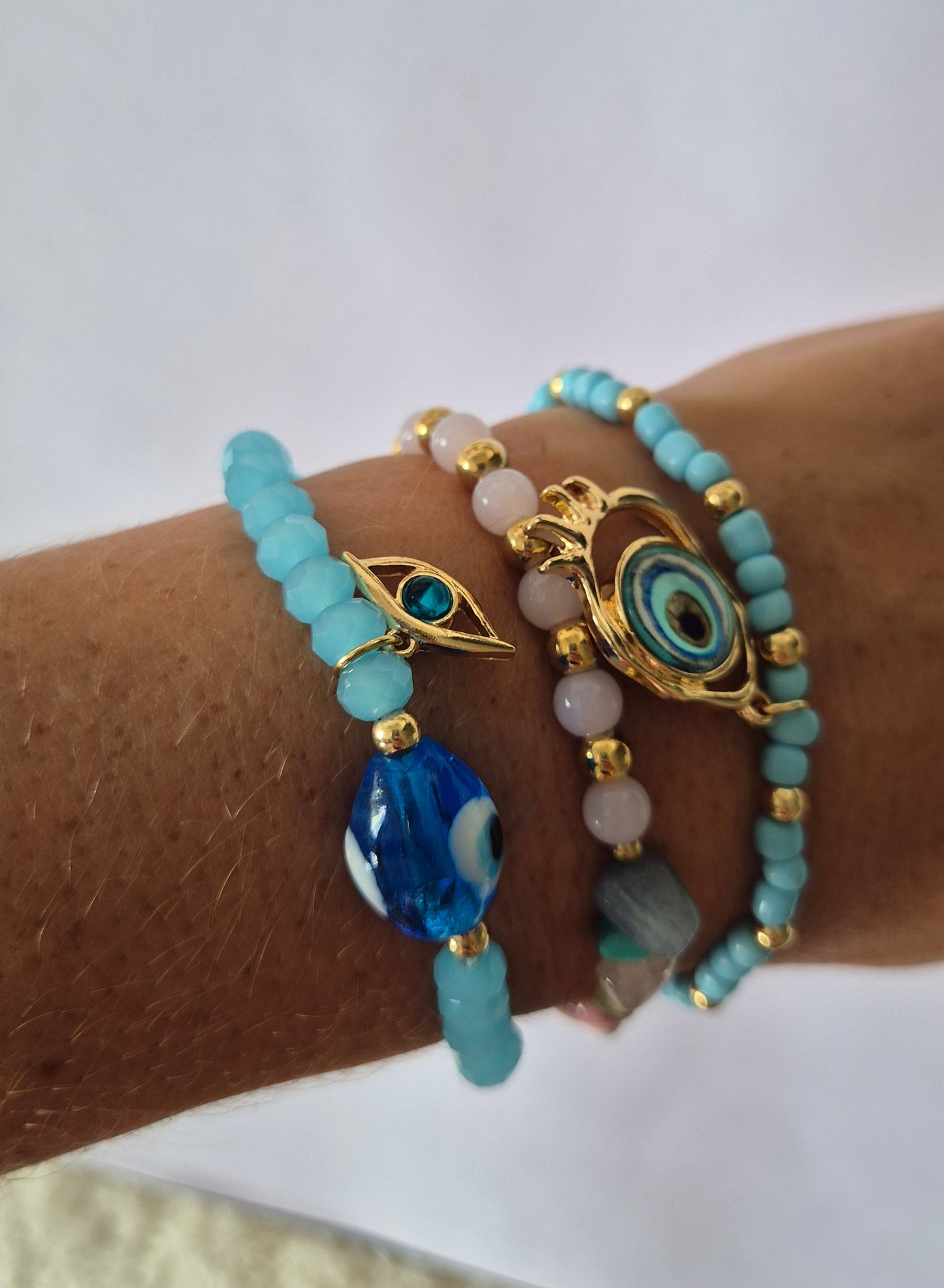 Bracelets Trio Eye Charm 3 Piece Set