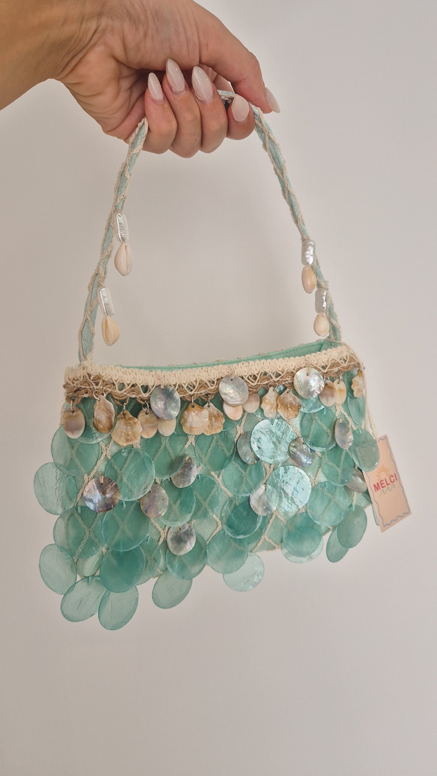 Handbag Shell Hand Customized Unique One Off Bag Mint