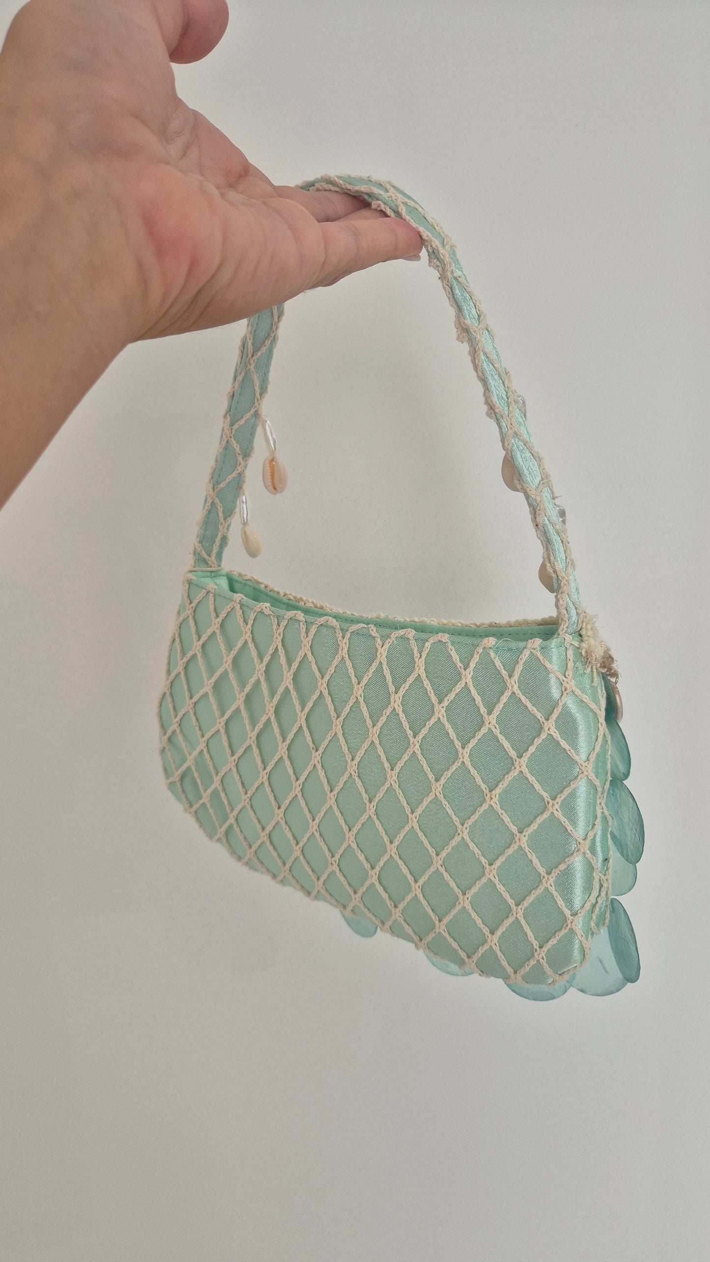 Handbag Shell Hand Customized Unique One Off Bag Mint