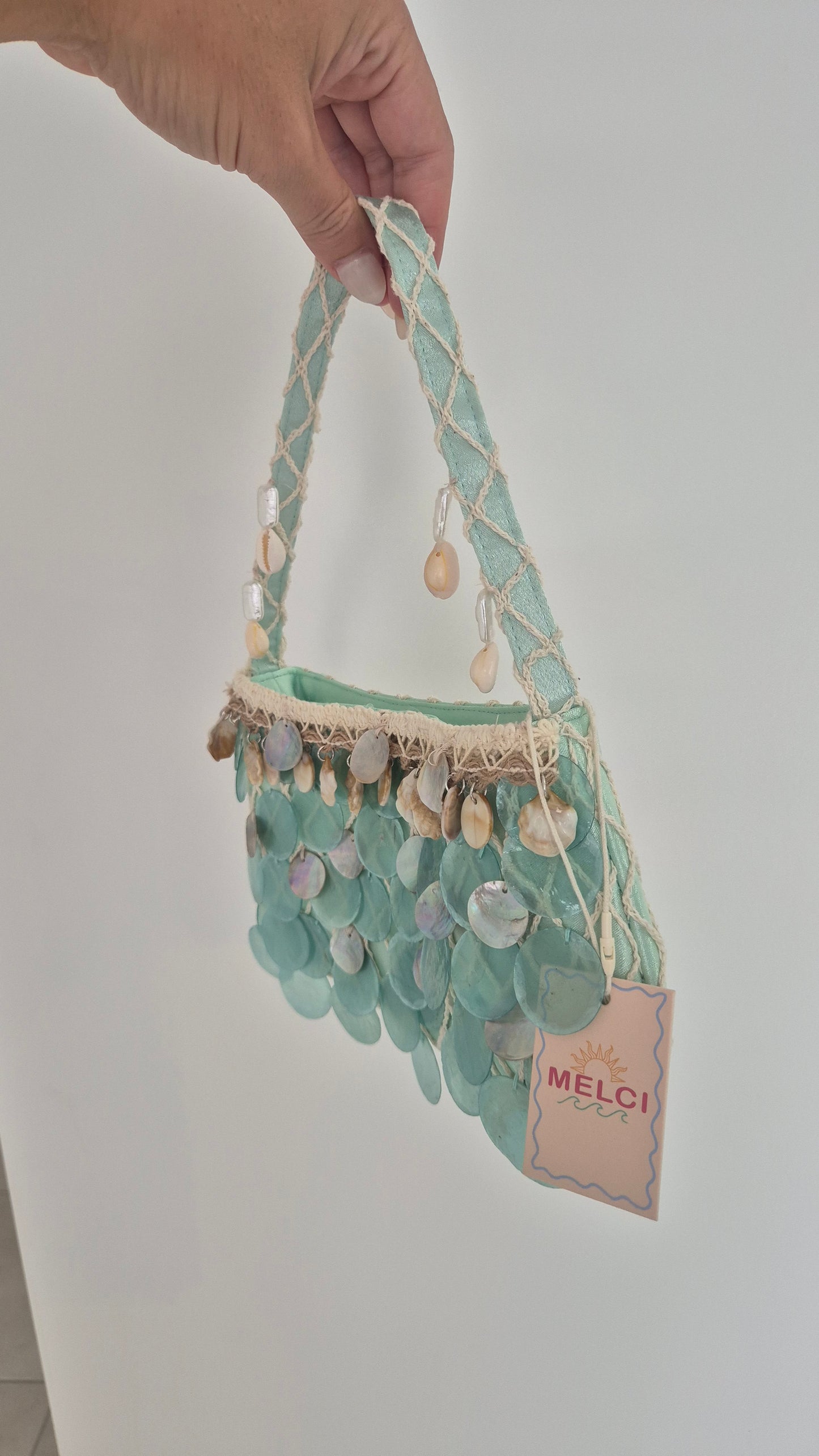 Handbag Shell Hand Customized Unique One Off Bag Mint