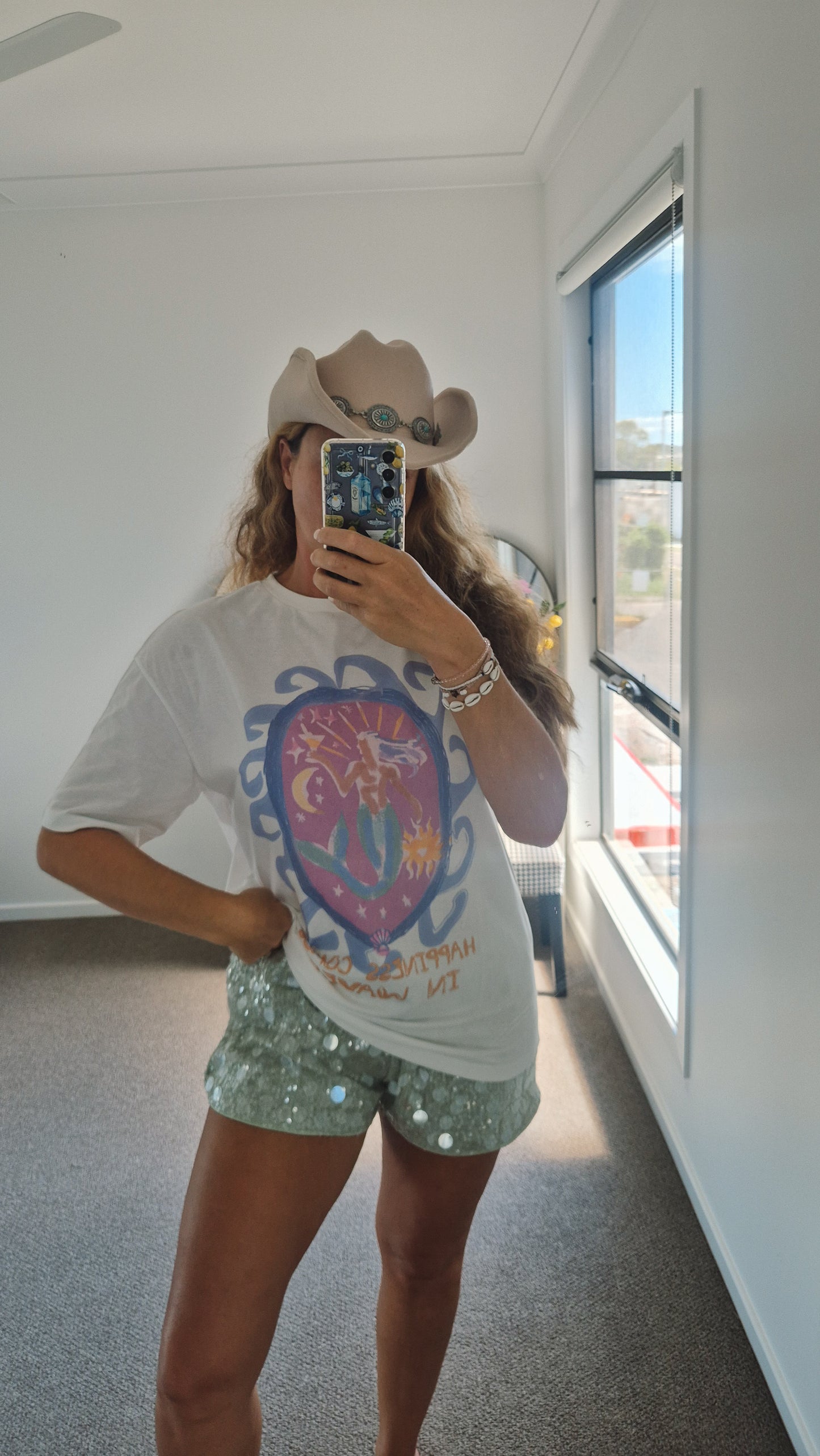 Mermaid Waves Hand Painted Tee