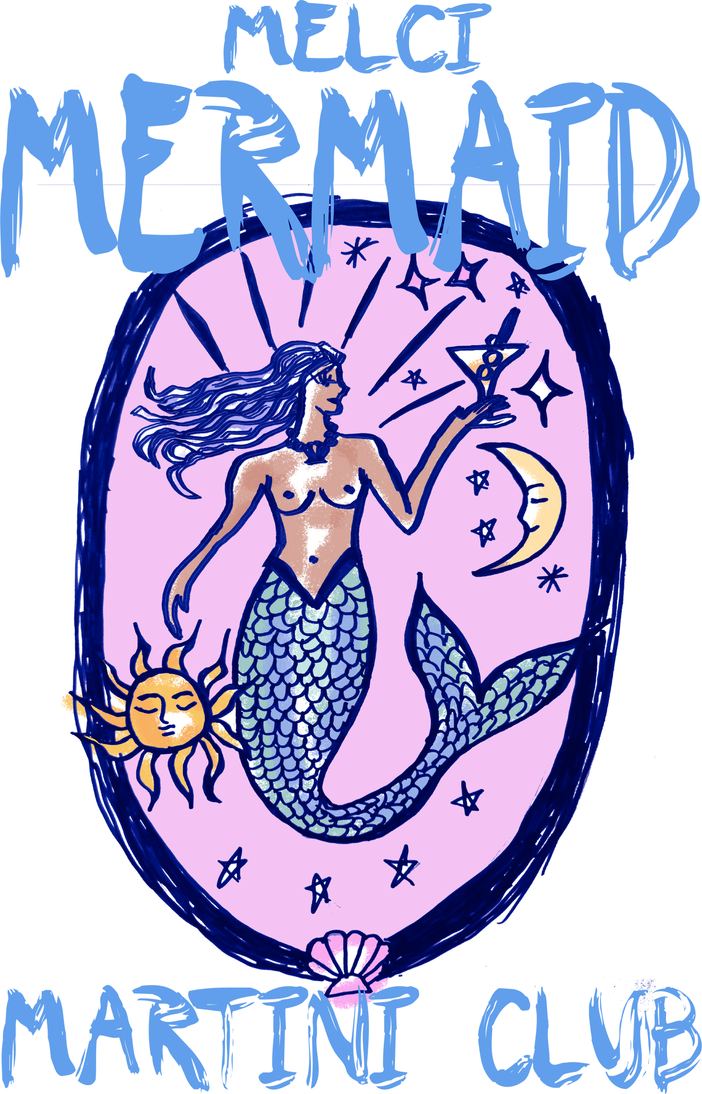 Melci Mermaid Club Hand Sketched Tee