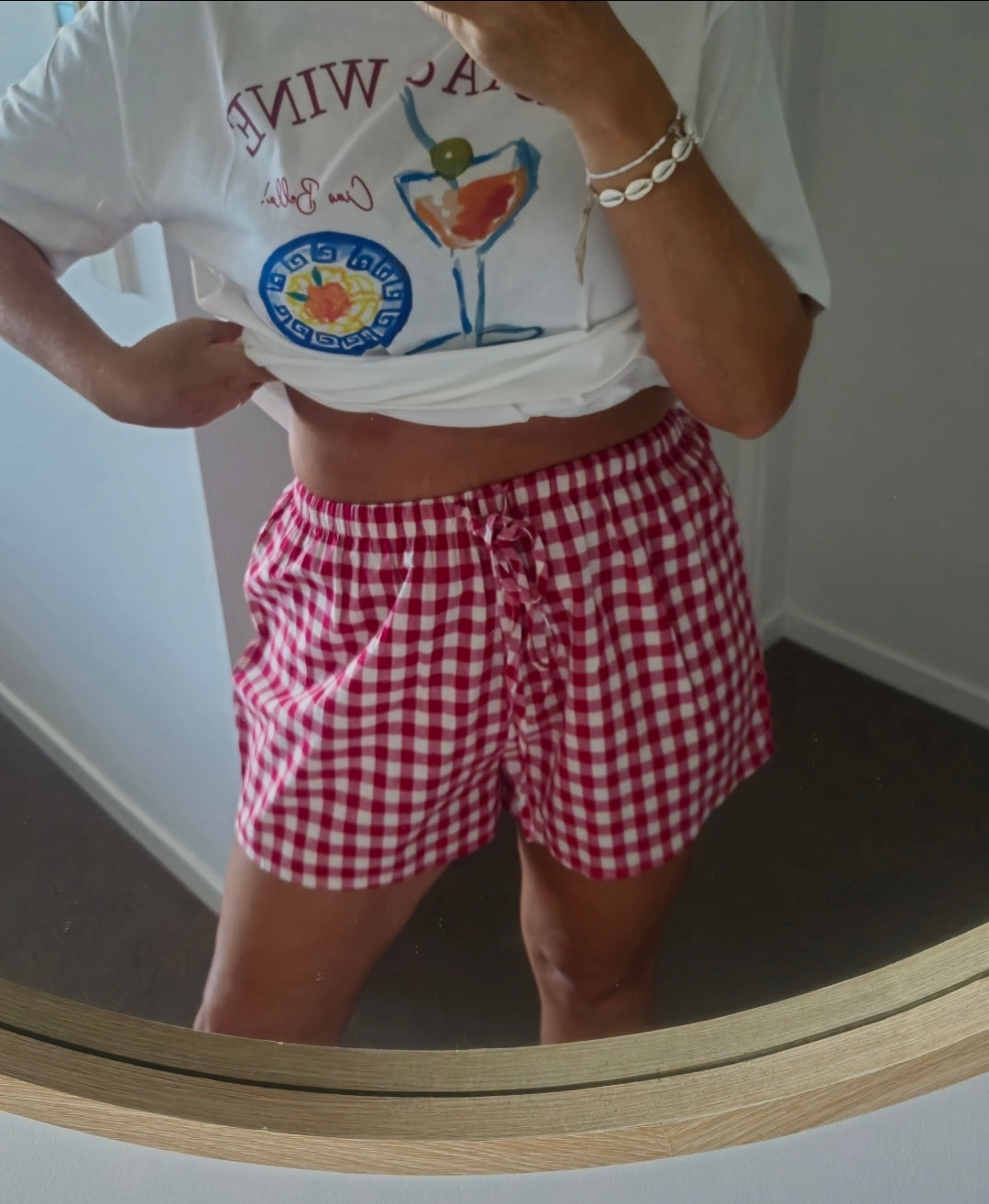 Cherry Pop Gingham Short 100% Cotton