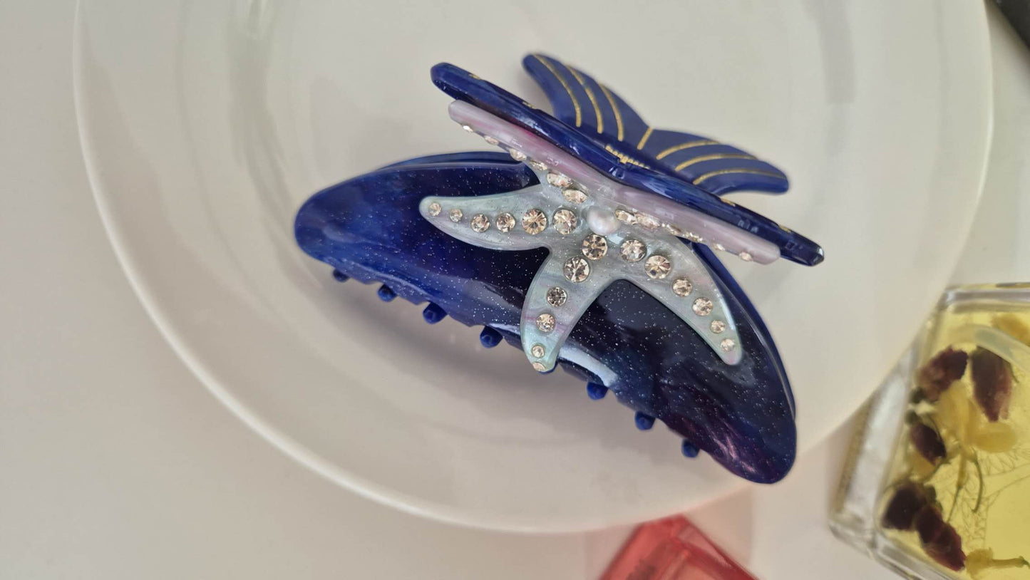 Star Fish Glitter Claw Hair Clip