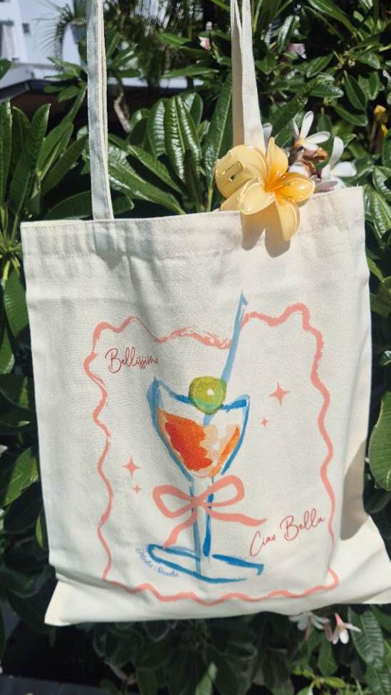 Tote Bag Cute Spritz Handpainted